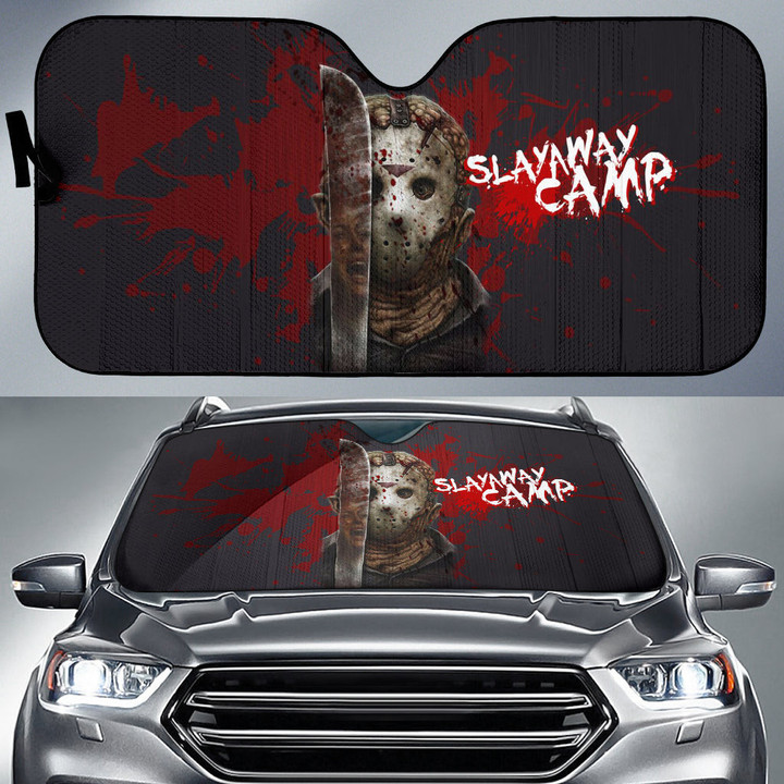 Jason Voorhees Friday The 13th Car Sun Shade Horror Movie Car Accessories Custom For Fans AT22081802
