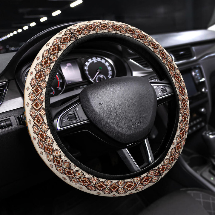 Abstract Pattern Steering Wheel Cover Native American Car Accessories Custom For Fans AT22081810