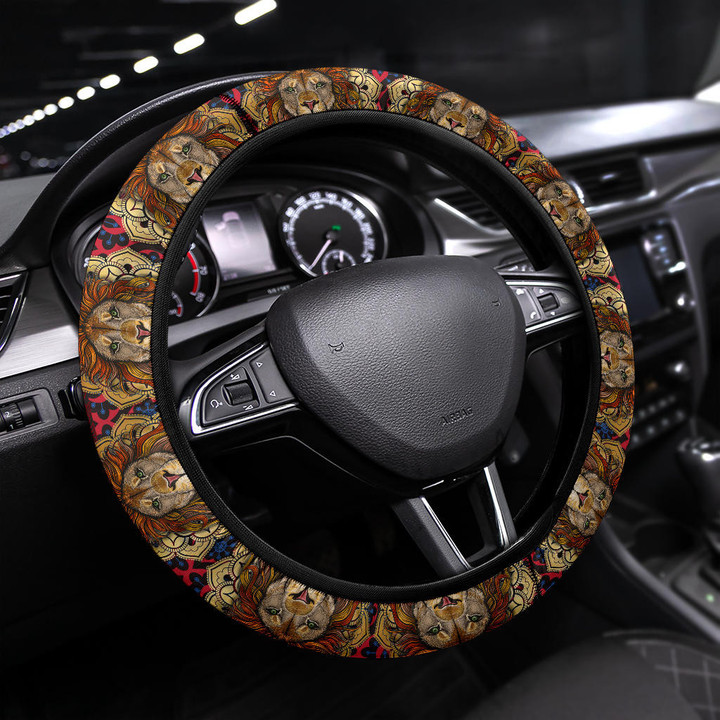 Abstract Lion Car Floor Mats Native American Car Accessories Custom For Fans AT22081804