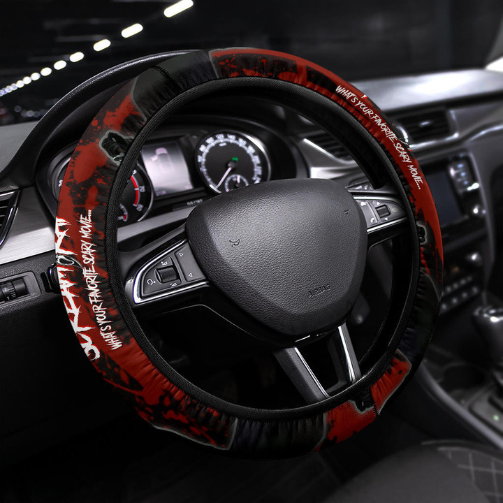 Ghostface Scream Steering Wheel Cover Horror Movie Car Accessories Custom For Fans AA22081501
