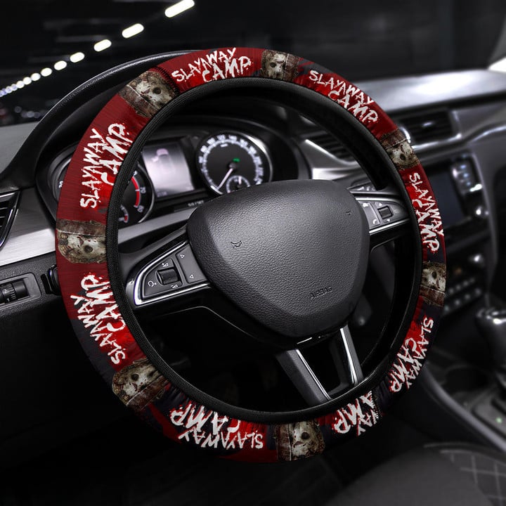 Jason Voorhees Friday The 13th Steering Wheel Cover Horror Movie Car Accessories Custom For Fans AT22081704