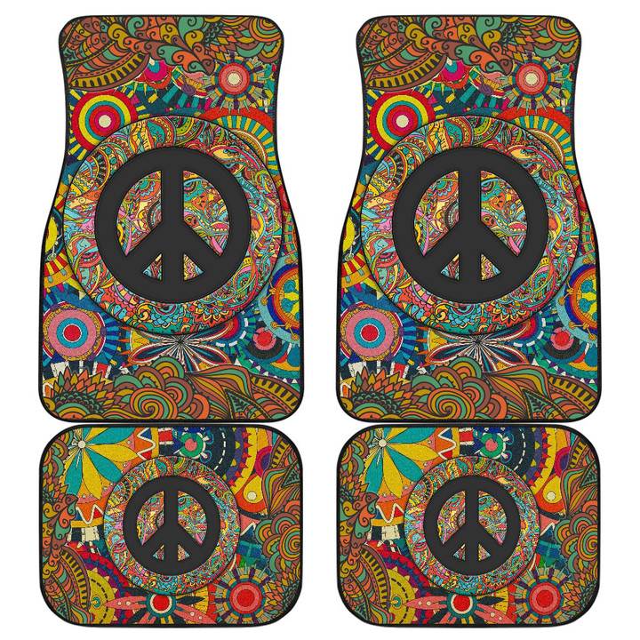 Peace Symbol Car Floor Mats Hippie Art Car Accessories Custom For Fans AT22082902