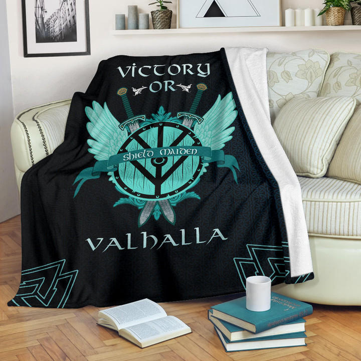 Shield-maiden Fleece Blanket Viking Female Warrior Home Decor Custom For Fans AA22082901