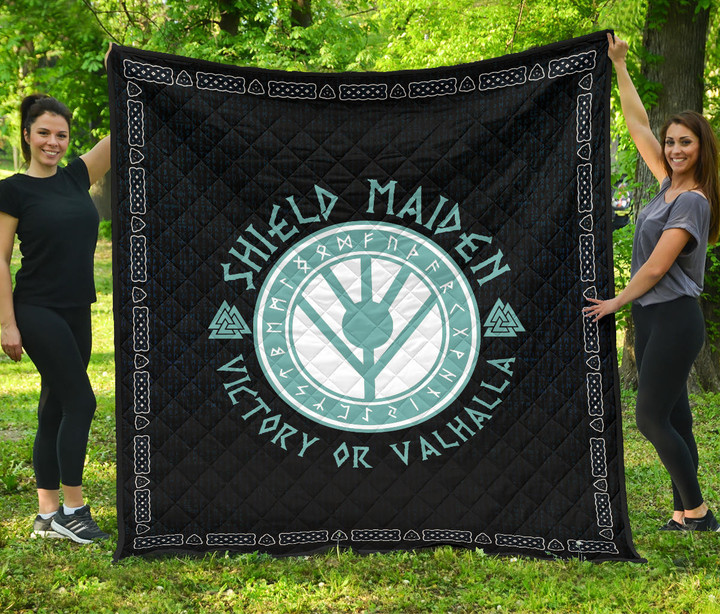 Shield-maiden Premium Quilt Blanket Viking Female Warrior Home Decor Custom For Fans AA22082902