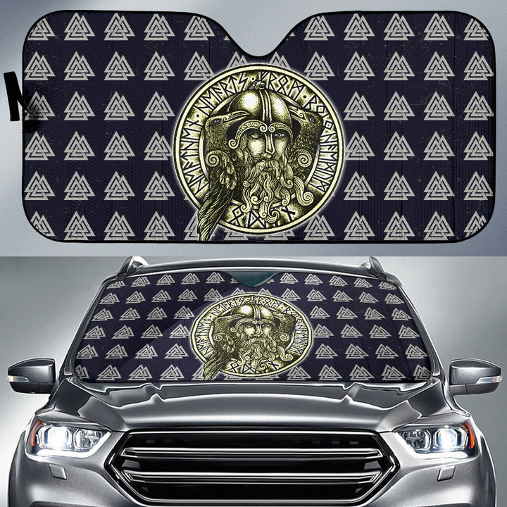 Abstract Viking Car Sun Shade Viking Car Accessories Custom For Fans AT22082502