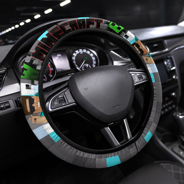 Mine Craft Steering Wheel Cover Game Car Accessories Custom For Fans AT22083004