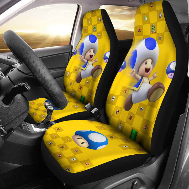 Super Mario Car Seat Covers Game Car Accessories Custom For Fans AA22083003