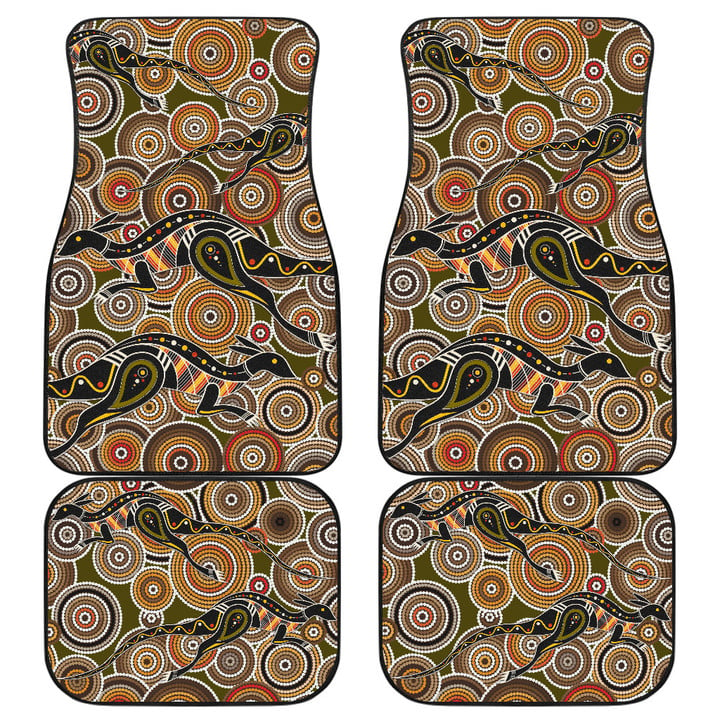 Abstract Kangaroo Car Floor Mats Australian Animals Car Accessories Custom For Fans AT22082201