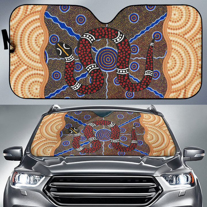 Abstract Snake Car Sun Shade Australian Animals Car Accessories Custom For Fans AT22082203