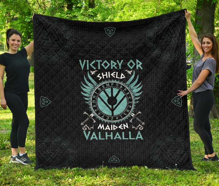 Shield-maiden Premium Quilt Blanket Viking Female Warrior Home Decor Custom For Fans AA22082903