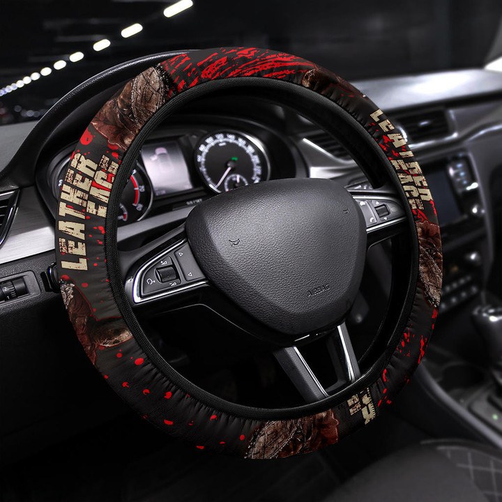 Leatherface Steering Wheel Cover Horror Movie Car Accessories Custom For Fans AT22082303