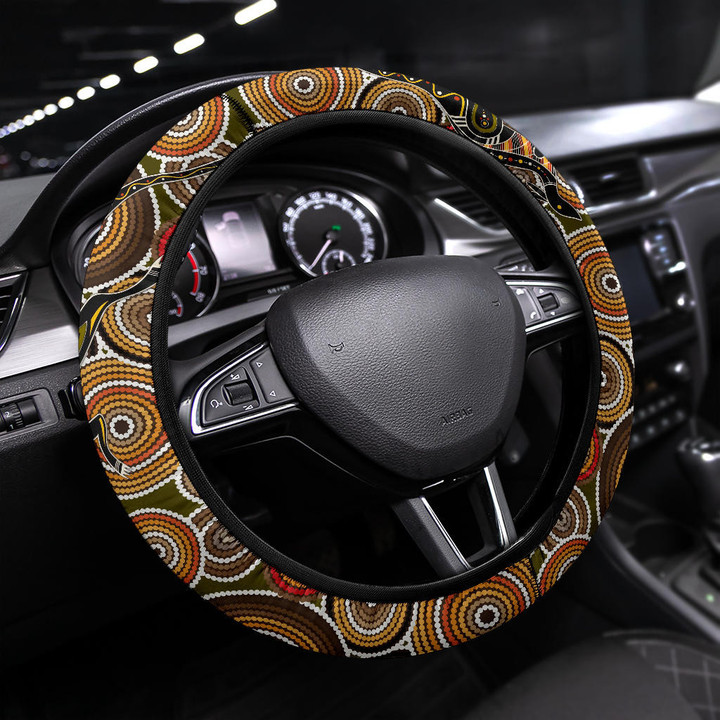 Abstract Kangaroo Steering Wheel Cover Australian Animals Car Accessories Custom For Fans AT22082201