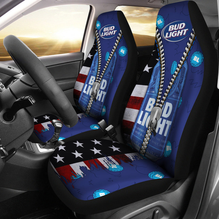 Bud Light Drinks Car Seat Covers Beer Car Accessories Custom For Fans AA22091602
