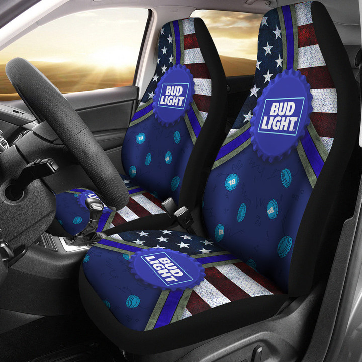 Bud Light Drinks Car Seat Covers Beer Car Accessories Custom For Fans AA22091604