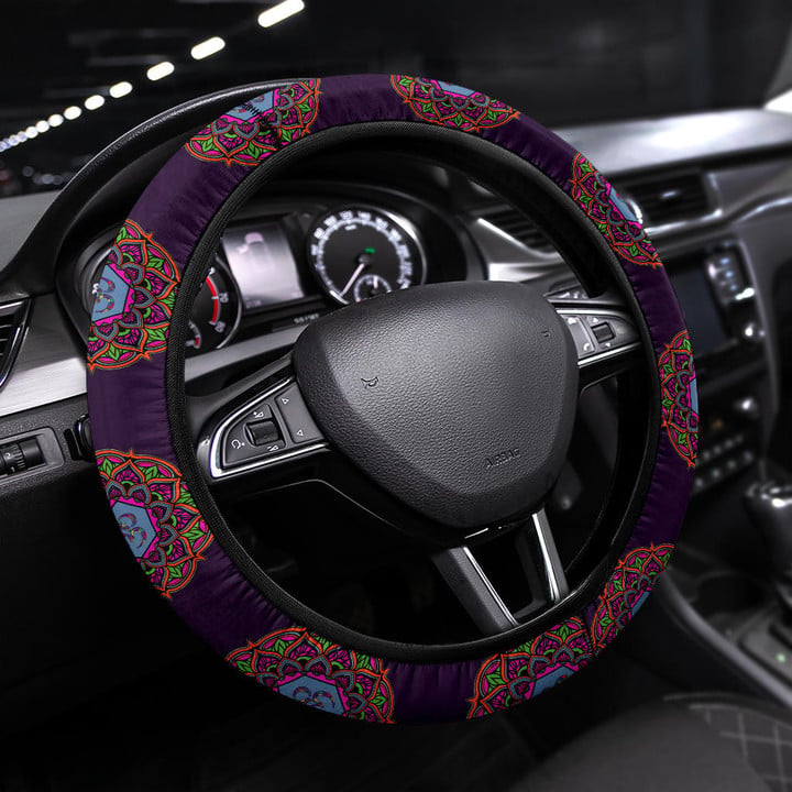 Yoga Mandala Steering Wheel Cover Hobby Car Accessories Custom For Fans AA22091203