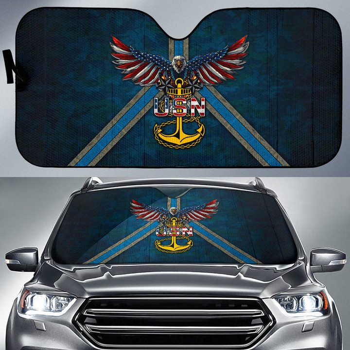 United States Navy Car Sun Shade US Armed Forces Car Accessories Custom For Fans AA22090901