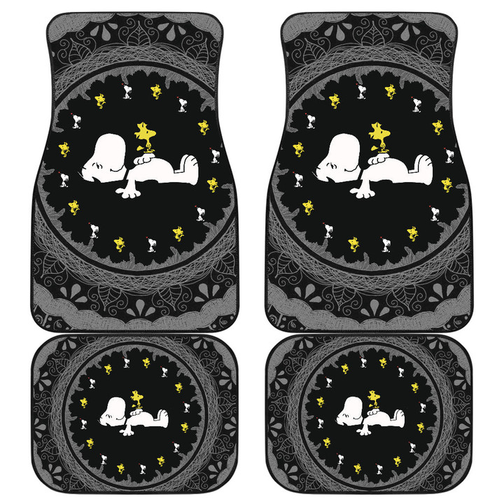 Snoopy Mandala Car Floor Mats Cartoon Car Accessories
