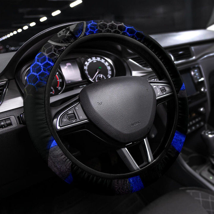 Blue Ford Mustang Steering Wheel Cover Car Accessories Custom For Fans AA22090803