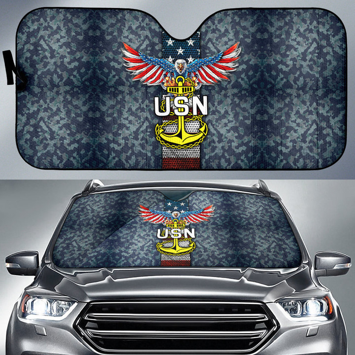 United States Navy Car Sun Shade US Armed Forces Car Accessories Custom For Fans AA22090904