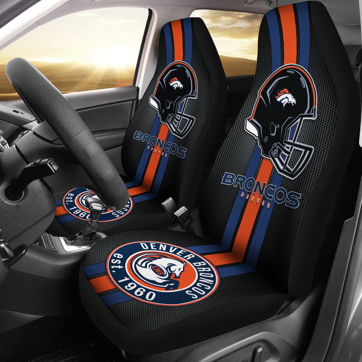 Denver Broncos Car Seat Covers American Football Logo Helmet Car Accessories DRC220810-07