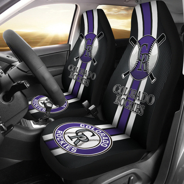 Colorado Rockies Car Seat Covers MBL Baseball Car Accessories Ph220914-09