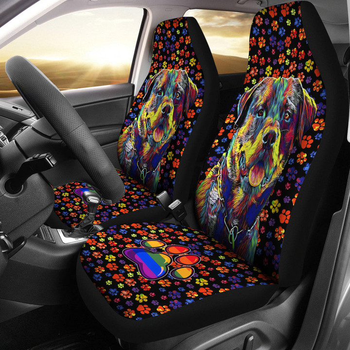 Corloful Dog Painting Car Seat Covers Pet Animal Car Accessories Custom For Fans AA22091903