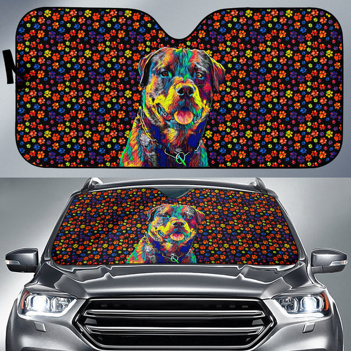 Corloful Dog Painting Car Sun Shade Pet Animal Car Accessories Custom For Fans AA22091903