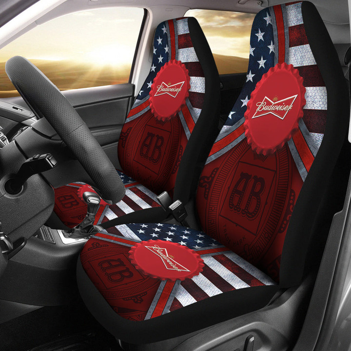 Budweiser Drinks Car Seat Covers Beer Car Accessories Custom For Fans AA22092004