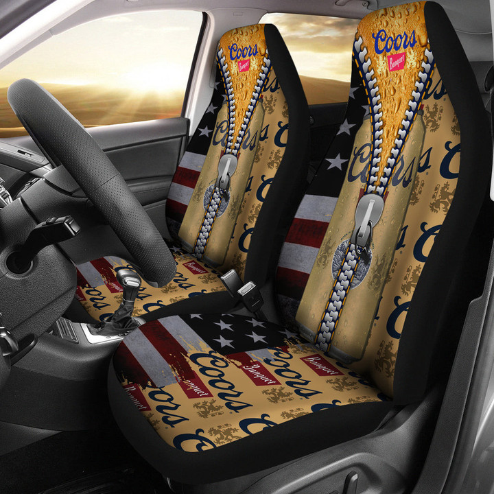 Coors Banquet Drinks Car Seat Covers Beer Car Accessories Custom For Fans AA22092302