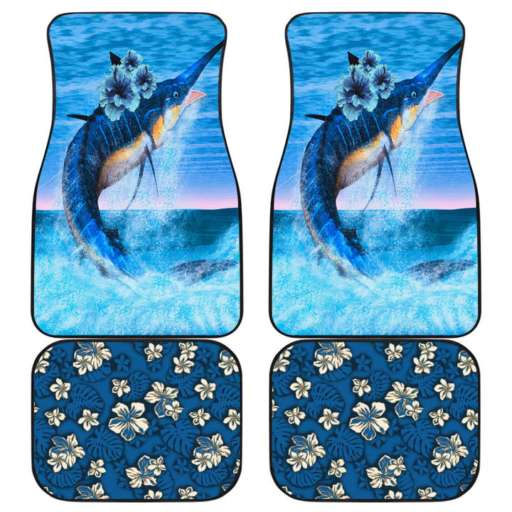 Hawaii Blue Marlin Car Floor Mats Fishing Car Accessories Custom For Fans AA22100304