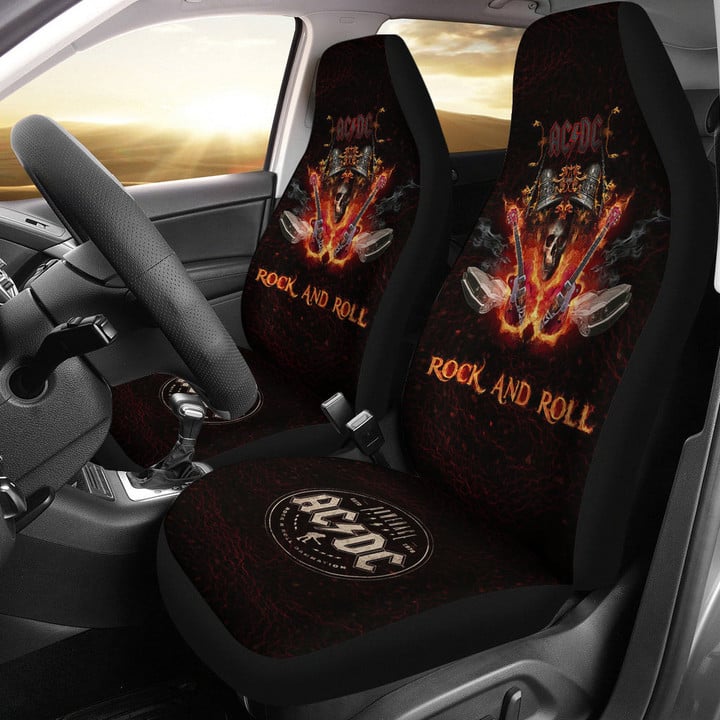 AC DC Car Seat Covers Music Rock Band Car Accessories Custom For Fans AA22100502