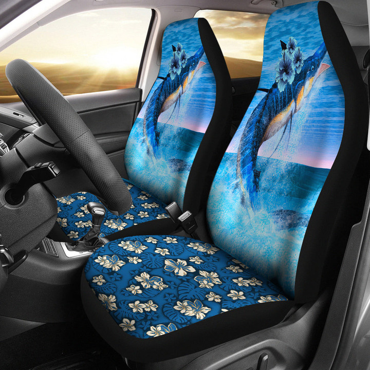 Hawaii Blue Marlin Car Seat Covers Fishing Car Accessories Custom For Fans AA22100304