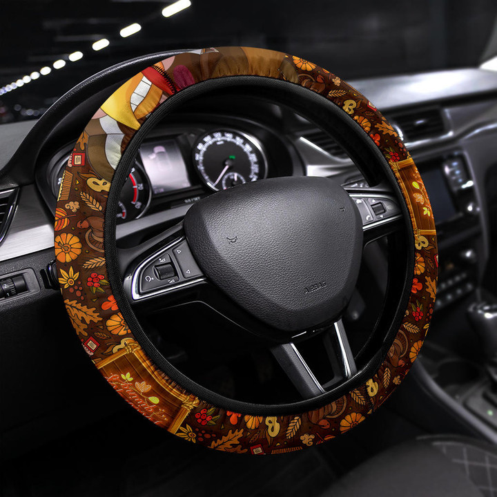 Thanksgiving Day Steering Wheel Cover Holiday Car Accessories Custom For Fans AA22101102