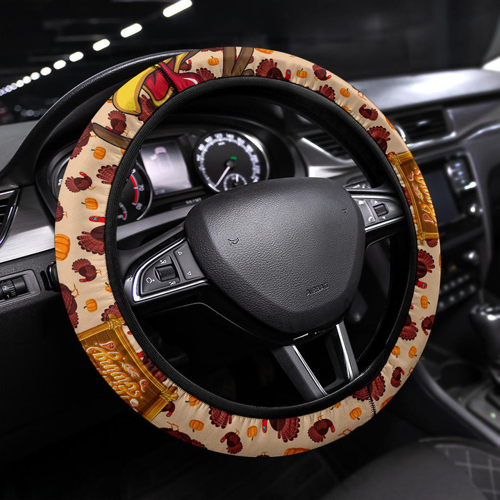 Thanksgiving Day Steering Wheel Cover Holiday Car Accessories Custom For Fans AA22101103