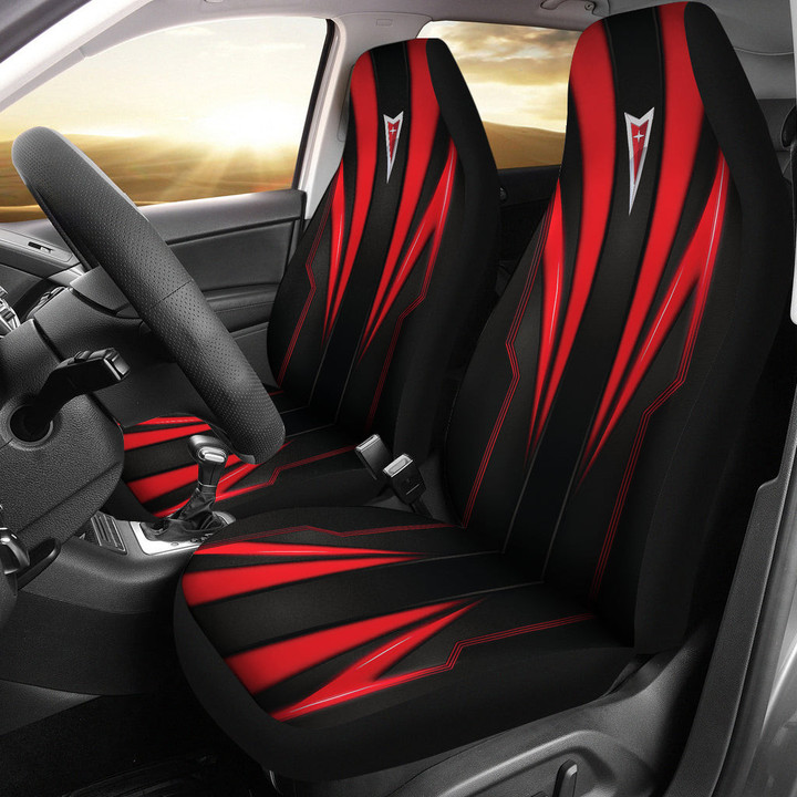 Pontiac Red Logo Car Seat Covers Metal Abstract Car Accessories Ph220913-07