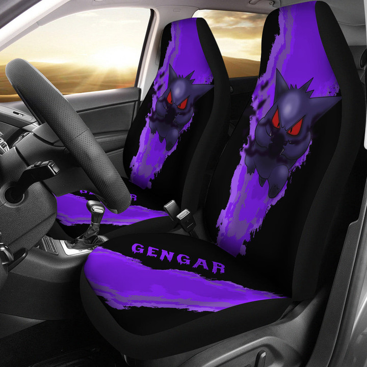 Gengar Pokemon Car Seat Covers Anime Car Accessories Custom For Fans AA22102504