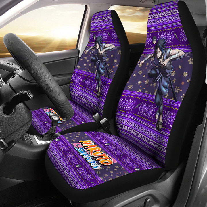 Sasuke Uchiha Naruto Christmas Car Seat Covers Anime Car Accessories Custom For Fans AA22110303