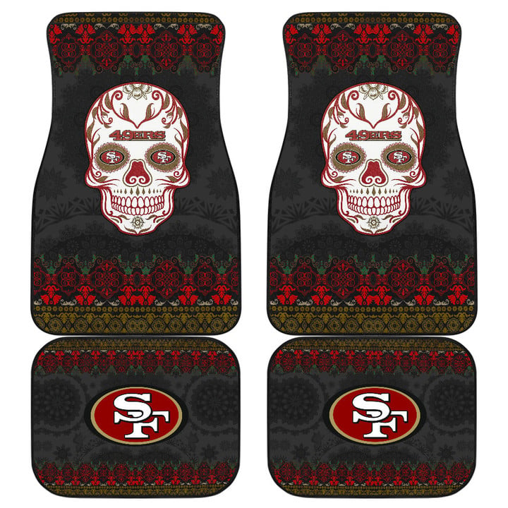 San Francisco 49ers American Football Club Skull Car Floor Mats NFL Car Accessories Custom For Fans AA22111615