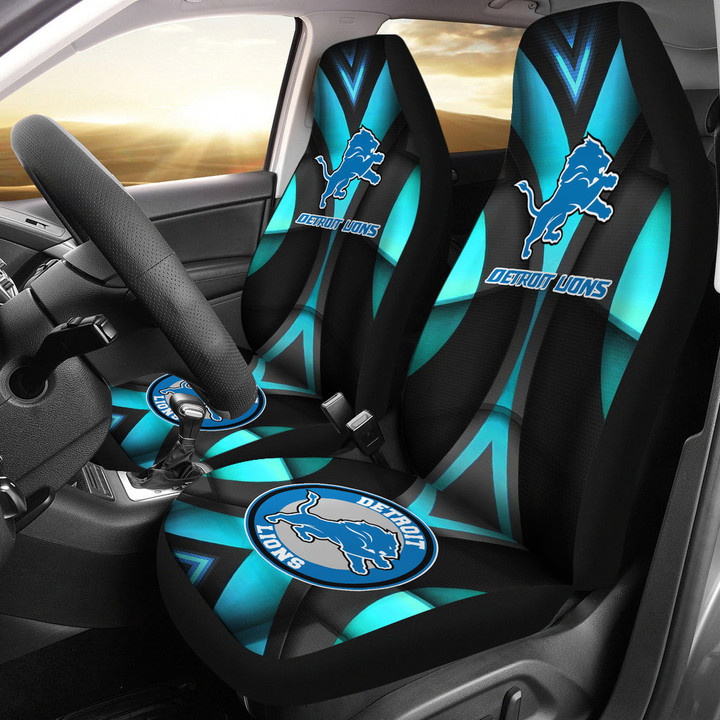 Detroit Lions American Football Club Skull Car Seat Covers NFL Car Accessories Custom For Fans AA22111102