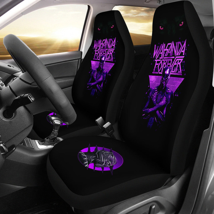 Black Panther Wakanda Forever Car Seat Covers NFL Car Accessories Custom For Fans AA22111702
