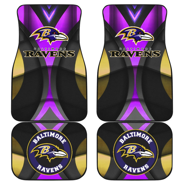 Baltimore Ravens American Football Club Skull Car Floor Mats NFL Car Accessories Custom For Fans AA22111105