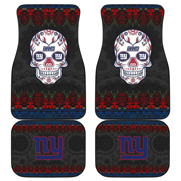 New York Giants American Football Club Skull Car Floor Mats NFL Car Accessories Custom For Fans AA22111611