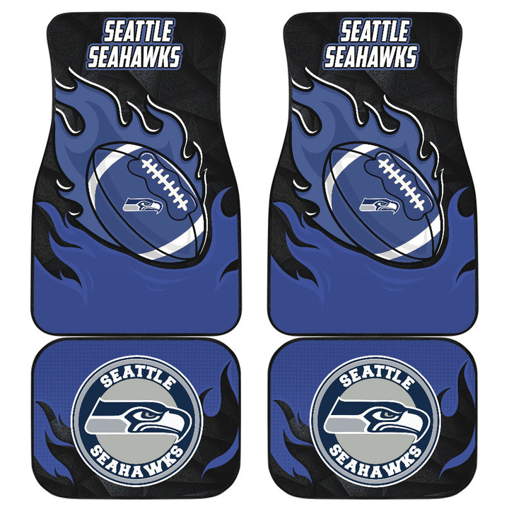 Seattle Seahawks Car Floor Mats Fire Ball Flying NFL Sport Custom For Fan Ph221121-27
