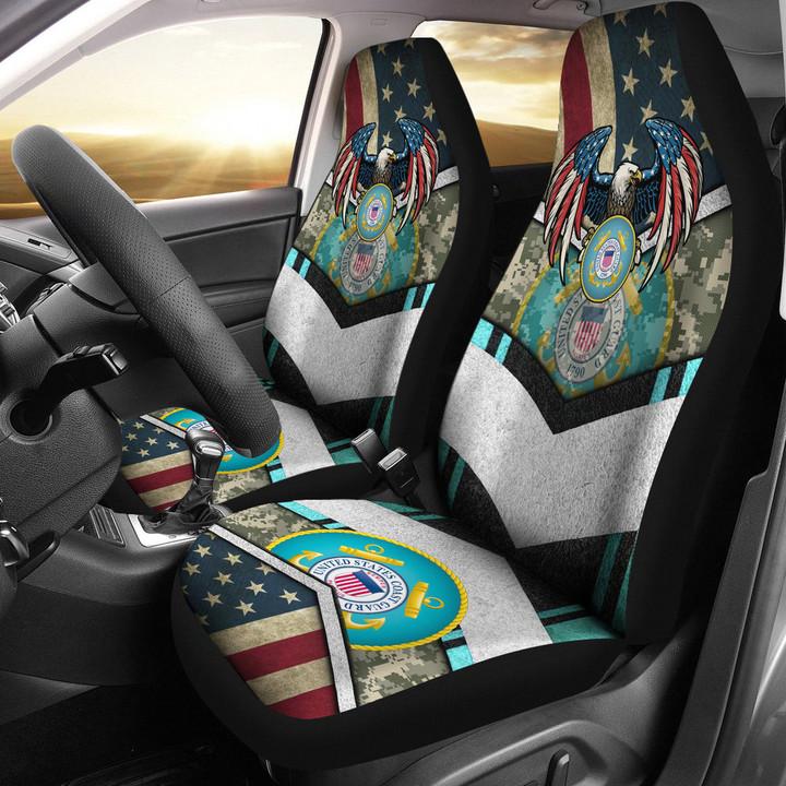 United States Coast Guard Car Seat Covers NFL Car Accessories Custom For Fans AA22112102
