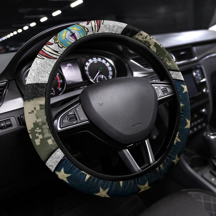 United States Coast Guard Steering Wheel Cover NFL Car Accessories Custom For Fans AA22112102