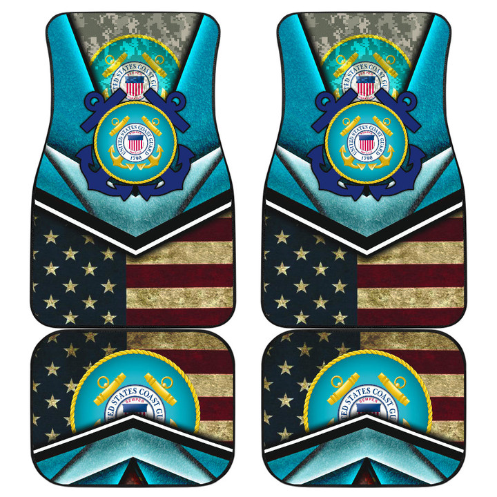 United States Coast Guard Car Floor Mats NFL Car Accessories Custom For Fans AA22112101