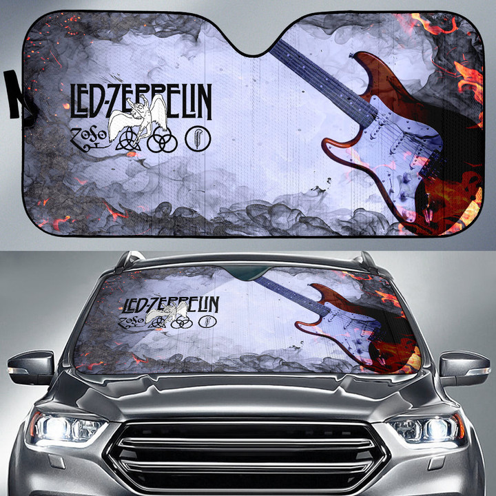 Led Zeppelin Rock Band Car Sun Shade Music Band Car Accessories Custom For Fans AA22120601