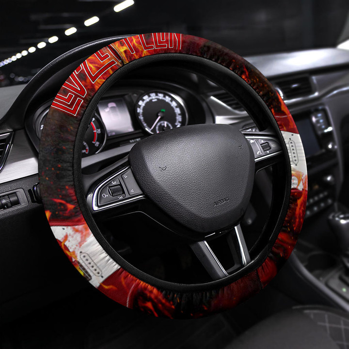 Led Zeppelin Rock Band Steering Wheel Cover Music Band Car Accessories Custom For Fans AA22120604