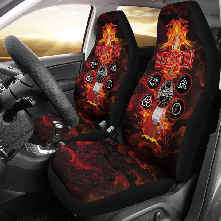 Led Zeppelin Rock Band Car Seat Covers Music Band Car Accessories Custom For Fans AA22120604