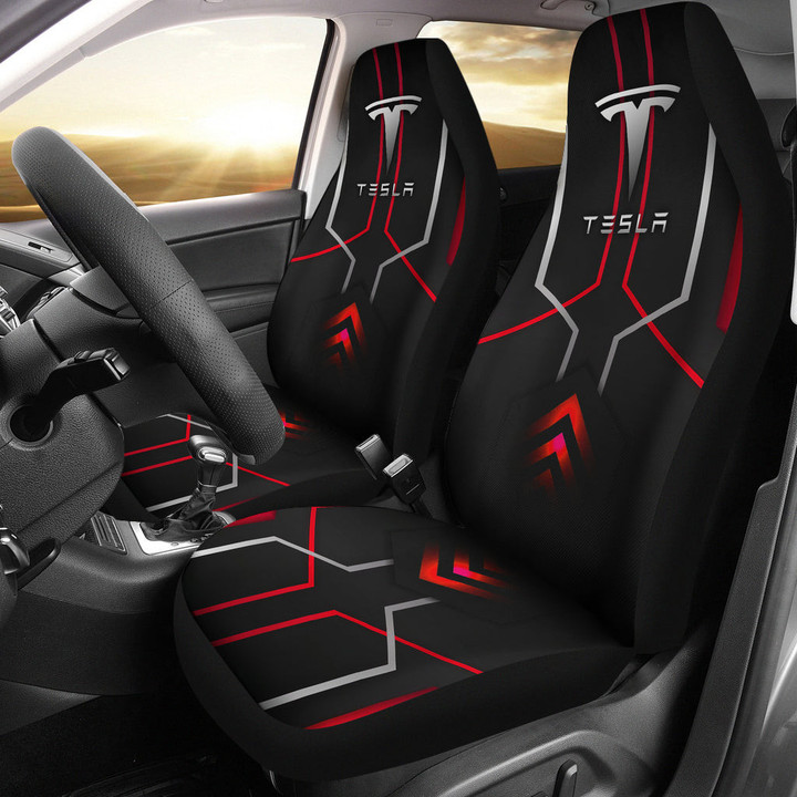 Tesla Symbol Car Seat Covers Automotive Car Accessories Custom For Fans AA22122003